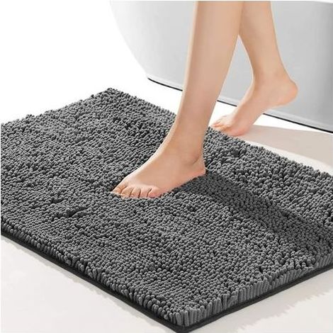 Rutschfeste Badematte, weich, bequem, dick, strapazierfähig, Badezimmermatte, Plüschmatte für Badewanne, Regendusche und unter dem Waschbecken (dunkelgrau 81,3 x 50,8 cm) (1/4)
