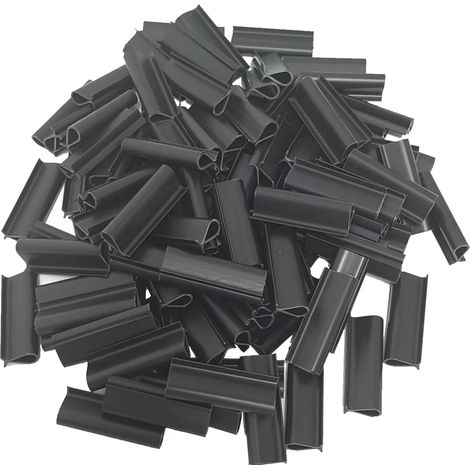 Lot de 100 clips de fixation brise-vue pour rails à clipser de 4,2 cm pour bandes brise-vue pour panneaux grillagés doubles Jardin Rails à clipser pour la fixation (Anthracite)