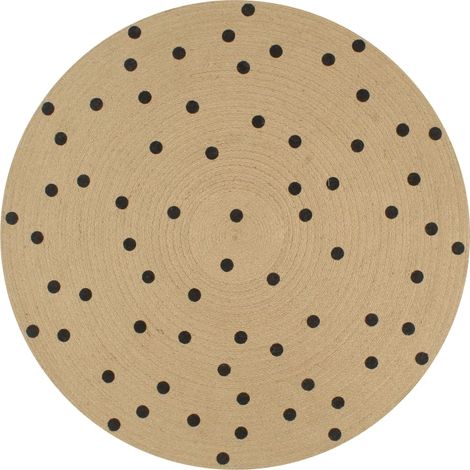 Tapis en jute fait main à pois, 150 cm