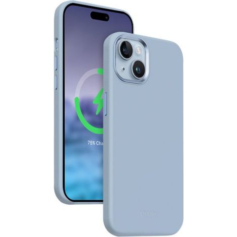 Coque iPhone - Silicone Liquide Antichoc - Compatible MagSafe - Protection Caméra Renforcée - Pour iPhone 15 Plus - Bleu Ciel - 1 Pièce (1/5)