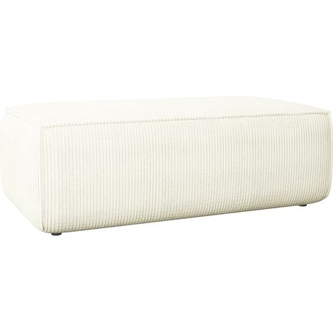 Pouf en velours côtelé blanc AMELIA (1/3)