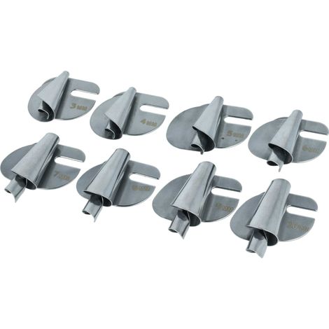 vhbw Rollsaumfuß in 8 Größen 3/4/5/6/7/8/9/10 mm für Nähmaschinen mit niedrigem Schaft - 8-tlg. Nähfuß-Set (1/4)