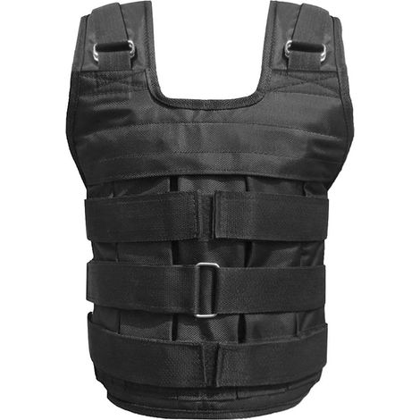 Gilet lesté Réglable Gilet lesté Oxford Résistant à L'usure Charge Maximale de 50 Kg avec Bretelles et Ceinture Fixe pour L'Entraînement de Force, Perte Poids, Entraînement (1/4)