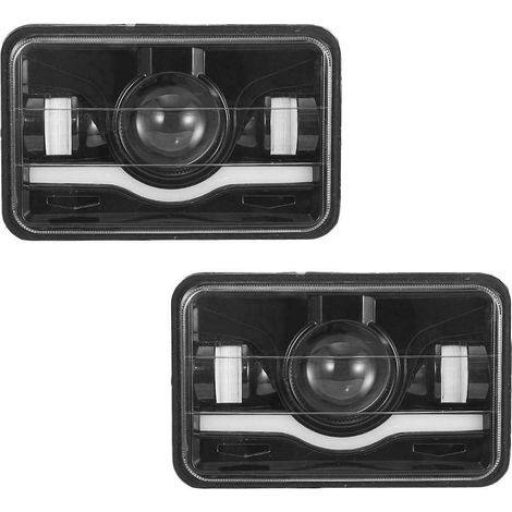 1/2 phares carrés de 5 pouces pour voiture, projecteurs à faisceau de proximité et de longue portée haute luminosité pour SUV (1/5)