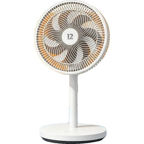 Ventilador de diseño, de pedestal y de mesa, 3 velocidades, color caqui oscuro. (1/2)