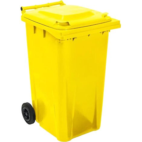 1 x 240L Blue Standard Sized Outdoor Recycling Wheelie Bins With Rubber Wheels & Lids
