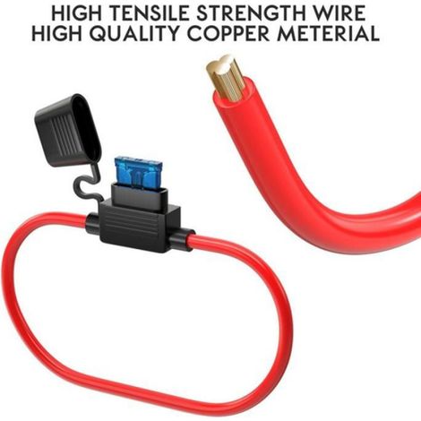 Porte-fusible de voiture,Mini adaptateur de lame,boîte anti-éclaboussures pour 12V 30A,interrupteur de coupure en ligne-20A (1/4)