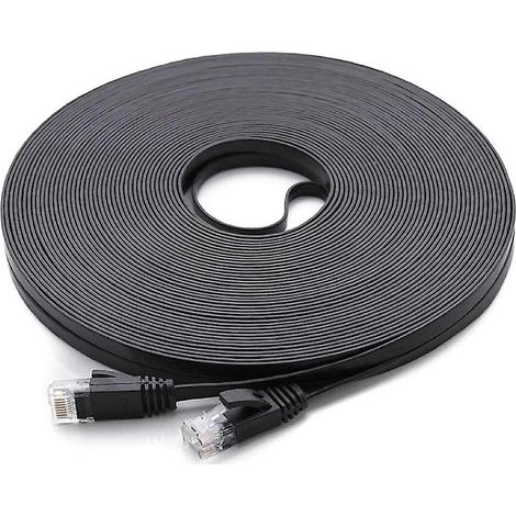 Câble Ethernet plat de 30 m, RJ45, câble réseau Ethernet CAT 6 pour ordinateur. (1/5)