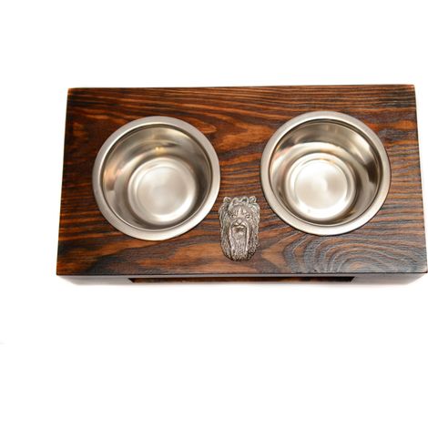 Yorkshire Terrier, York, York, Yorkie II - supporto in legno con ciotole per cani, ciotole in acciaio per cani, regalo per l'adozione di un cane di Art-Dog (1/5)
