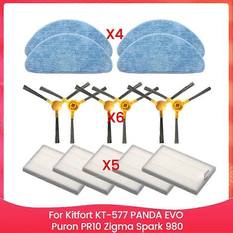 Pour Kitfort Kt – 577 PANDA Puron PR10 Spark 980 pièce détachée Efficient Side Brosse Filtre Serpillière Cloth (1/5)
