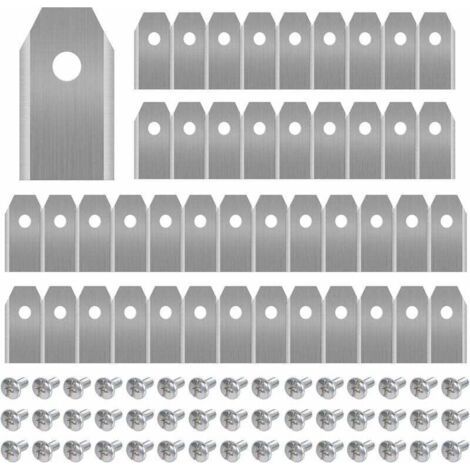 Lot de 45 lames de couteau en titane pour tondeuses robotiques Husqvarna – Acier inoxydable avec revêtement en carbure de titane – Installation facile avec vis incluses