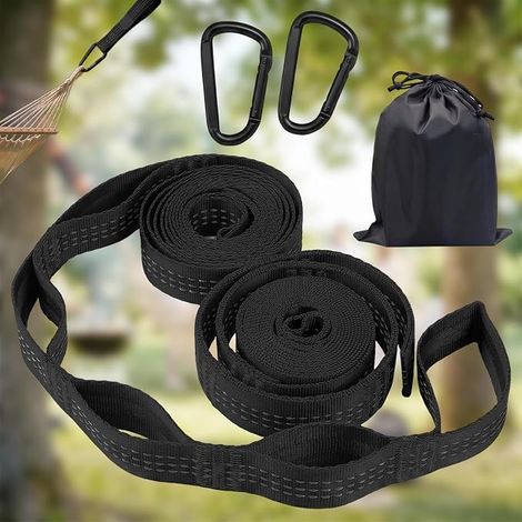 Set of 2 Hammock Straps 300 kg Heavy Duty and Stable (1/5)