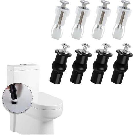 8-teiliges WC-Sitz-Befestigungsscharnier, universelle, ausziehbare Schnellverschluss-Schraubscharniere zur Befestigung von WC-Sitzschrauben, Gummimutter, für Clip-on-WC-Sitze (1/5)
