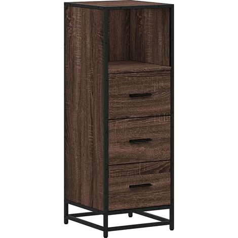 Armario de baño roble marrón almacenamiento práctico 35 x 37,5 x 100 cm de madera contrachapada marrón 020049646 (1/5)