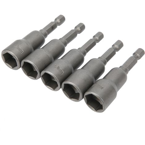 Jeu de 5 embouts de vissage hexagonaux professionnels pour clé à chocs pneumatique, 13 mm (1/5)
