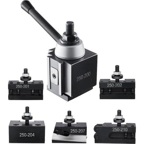 Tour à métaux 254-381 mm : usinage rapide ensemble tourelle porte-outils à changement rapide 6 pièces acier piston (1/5)