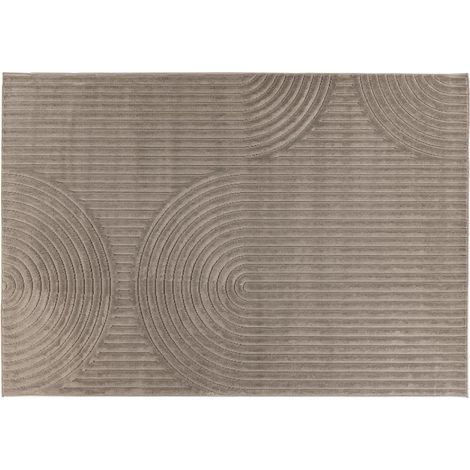 Rio - tapis rectangulaire motif abstrait - intérieur et extérieur - taupe (1/5)