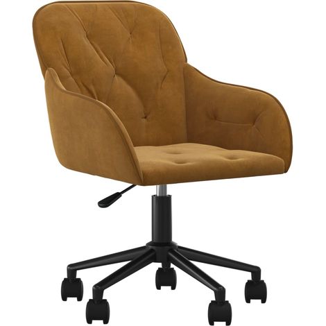 Sedia poltrona sedile girevole computer ufficio studio velluto marrone 020024147