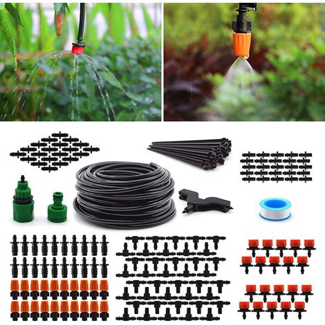 Système d'irrigation de jardin, tuyau de distribution vide, kit d'irrigation goutte à goutte, économie d'eau, irrigation automatique (1/4)