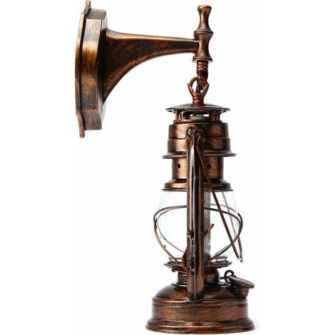 VURAHOME -Rétro Antique Vintage Lanterne Rustique Lampe Applique Murale Luminaire Extérieur E27 (Or, Applique Type C) (1/5)