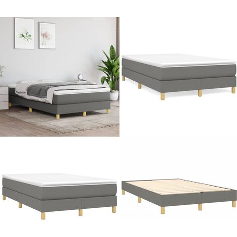 Boxspringbett mit Matratze Dunkelgrau 120x200 cm Stoff - Boxspringbett - Doppelbett - Bettenrahmen - Matratze - Matratzenauflage - Home & Living (1/5)