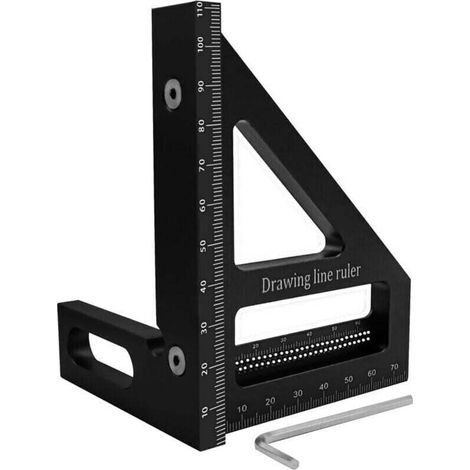 Règle de marquage de menuiserie règle à calcul pour les ingénieurs outil carré pour mesurer outils et accessoires de menuisier carré en métal carrés d'aluminium (1/4)