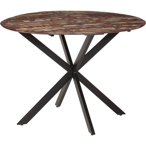 Maison Exclusive - Table à dîner Ø110x78 cm Bois de récupération massif et acier (1/5)