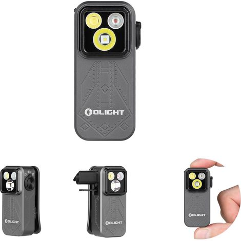 Oclip Pro Lampe de Poche à Clip 3 Sources de Lumière 5 Modes 500LM 120M Performance Max. Mini Lampe Torche Longue Durée 144H EDC Type C Rechargeable Petit Lampe IPX6 pour l'éclairage de Secours