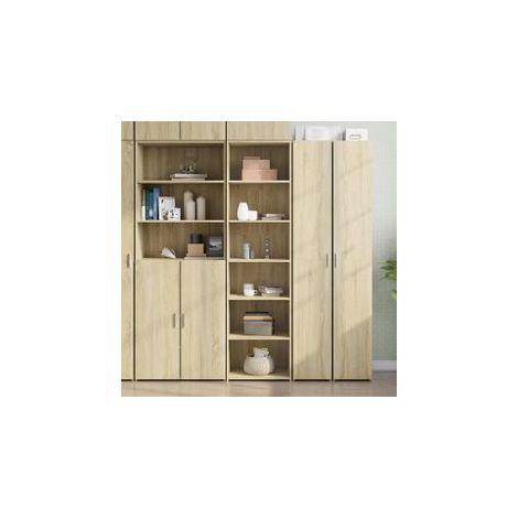 Buffet haut chêne sonoma 50x41x185 bois d'ingénierie (1/5)