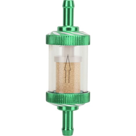 Motorcycle Petrol Filter, In-Line Petrol Filter, Motorcycle Petrol Filter Cutting Heat Resistance ABS for Motorcycle, Diameter 6 mm (Green) (1/5)