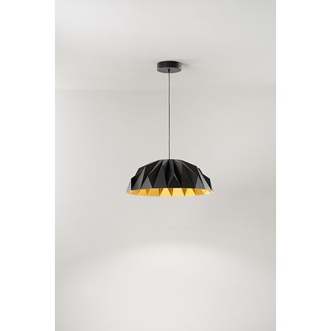 Suspension Led Design Moderne Avec Structure En Métal Et Acrylique Bicolore Noir Mat Et Or Mat, 20W 3000K - Perenz Illuminazioni Pour Intérieur (1/2)
