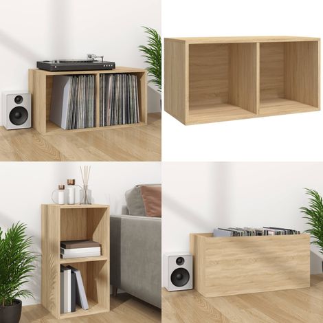 Boîte de rangement de vinyles Chêne sonoma 71x34x36 cm - Boîte De Rangement Vinyle - Rangement Disque Vinyle - Meuble Rangement Vinyl - Boîtier Vinyle - Support Vinyle - Home & Living (1/5)