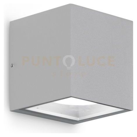 GES171- APPLIQUE 2 LUCI ATTACCO GX53 ALLUMINIO E VETRO COLORE GRIGIO ALLUMINIO