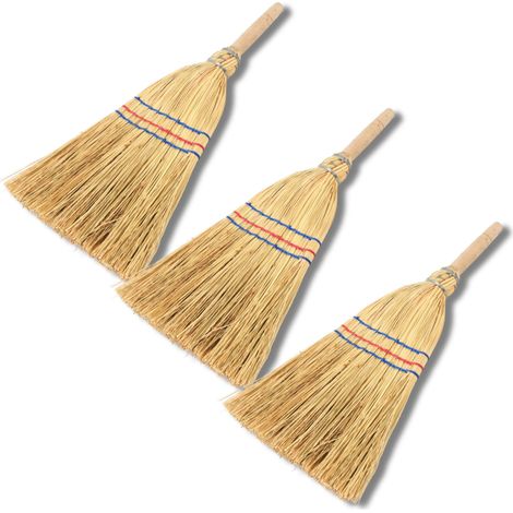 3x Novatool Besen Reisstrohbesen