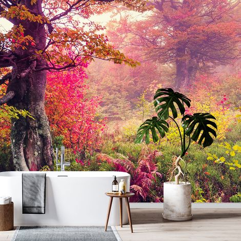 Papier peint panoramique - Forêt automne - 130 cm x 86 cm (1/4)