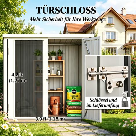 Abri à outils de jardin, abri robuste pour ranger en toute sécurité outils et équipements de jardin (abri uniquement, plancher non inclus) (1/4)