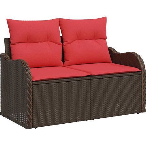 Sofá de jardín con cojín 121 x 62 x 69 cm ratán sintético vidaXL (1/4)