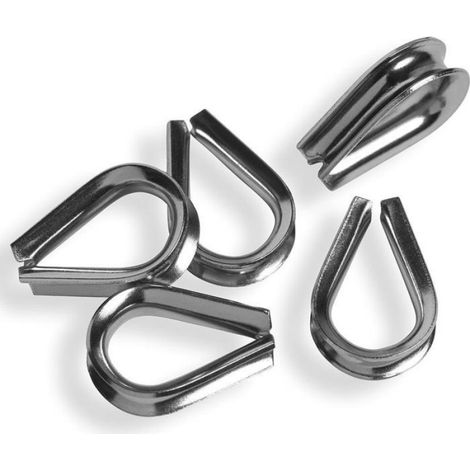 20pcs Cosse de câble acier inoxydable - Protège les fils Acier inoxydable durable - Gymnastique et tuteur - 4 mm (1/4)