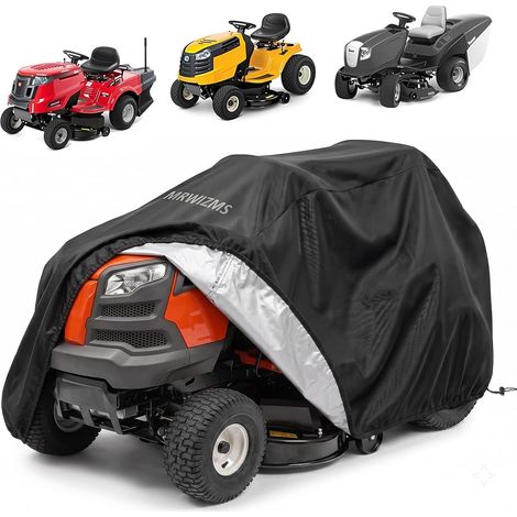 Garden Tractor Cover, Ride-On Mower Cover, 420D Oxford Fabric Tarpaulin Windproof, Rainproof, Dustproof and Anti-UV (L264 x W100 x H130CM) (1/5)