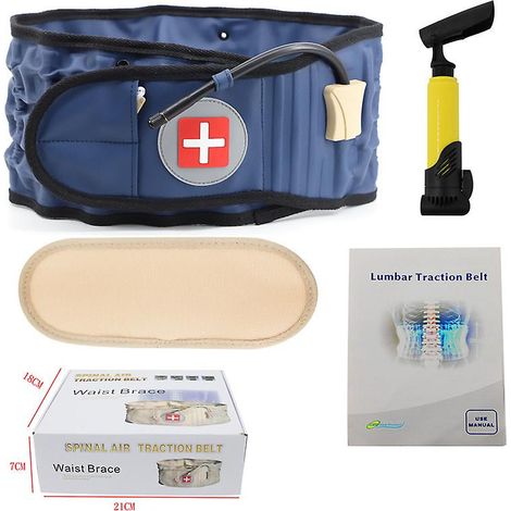 Sangle Lombaire Gonflable Respirante Coussin de Soutien Dorsal Ceinture de Traction Air pour Taille, Appui Lombaire Réglable (1/5)
