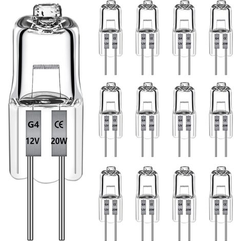 Lampe Halogène G4 - 20 W - 2700 K - 240 Lm - Résistante à 300 °C - Pour Hotte, Four, Micro-ondes - Lot de 12 (1/5)