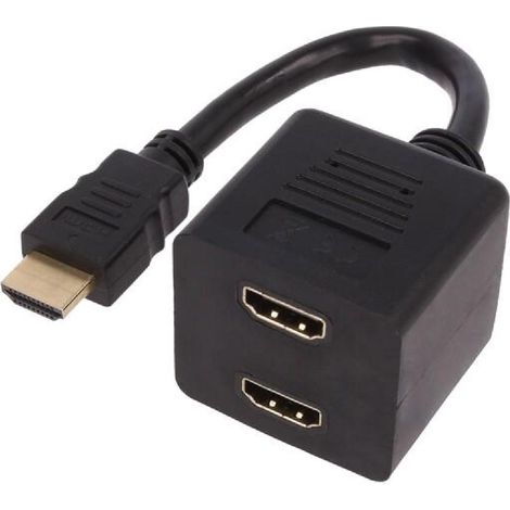 Cable repartiteur en Y HDMI FULL HD 3D 0.2m - Noir