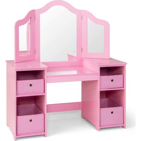 Coiffeuse princesse 2 en 1 avec miroirs amovibles - rose (1/5)