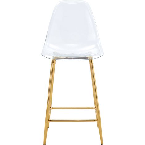 Set di 2 sgabelli alti trasparenti con struttura metallica dorata (1/5)