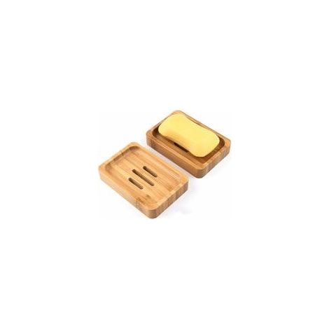 2Pcs Bambou Naturel en Bois Porte Savons Boîte à Savon pour Salle de Bains Douche Porte-savons Artisanat pour Savon, éponges et Plus (1/5)