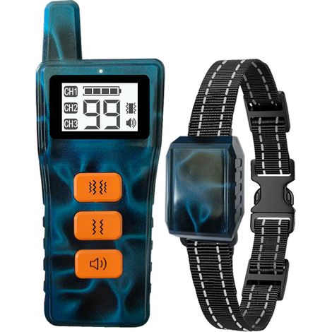 Collier de dressage et anti-aboiement intelligent pour chien, longue portée, télécommandé et avec écran couleur – Clôture électronique multifonction pour animaux (1/5)