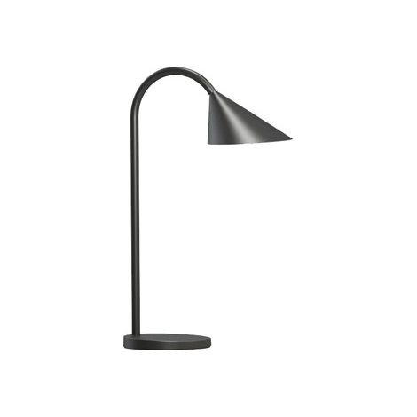 Lampara de escritorio unilux sol led 4w brazo flexible abs y metal negro base 14 cm diametro