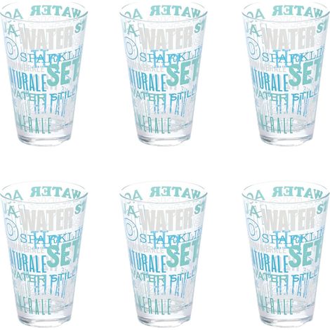 Lot de 6 Gobelets Hauts "Aqua" 31cl Bleu