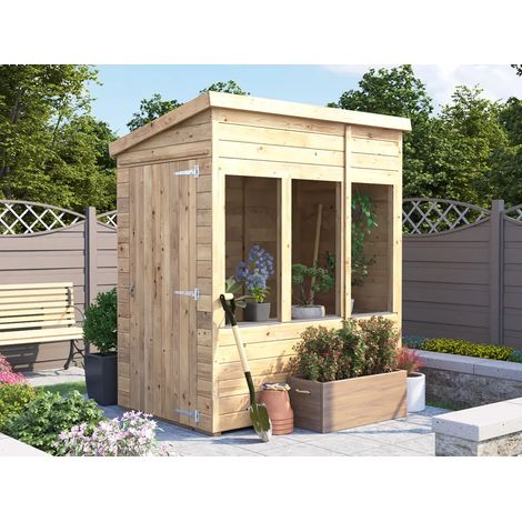 Dunster House Potting Shed Pent Roof W4' x D6' (W1.2 x D1.8m) Overlord Modular (1/5)