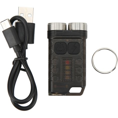 Lampe Torche Portative Mini 900LM USB Rechargeable pour Randonnée Camping Noir (1/5)